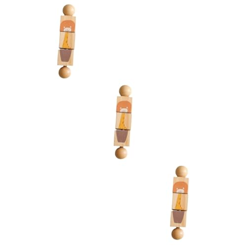 TOYANDONA 3St Denkspiel Spielzeug für Kleinkinder Spielzeug kauspielzeug Children Toys Fun Toy Babyspielzeug Spielzeuge Holzrasseln für Kleinkinder Rasselspielzeug aus Holz hölzern von TOYANDONA