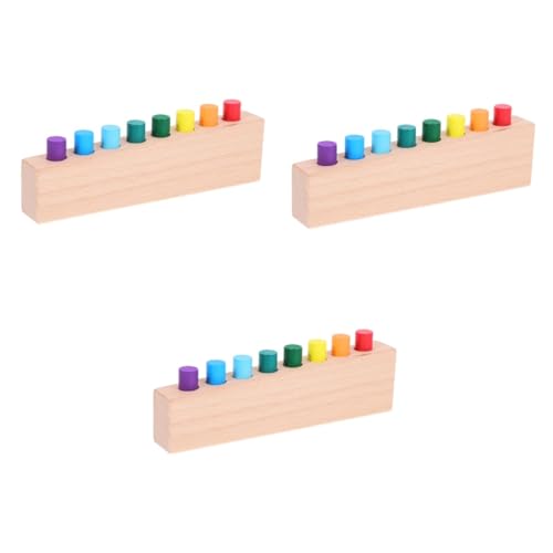 TOYANDONA 3St Einfügen von Spielzeug Holzbauklötze holzspielzeug sortierspielzeug kinderentwicklung babyspielzeug Puzzle jigköpfe Sinnesspielzeug für Kleinkinder Feinmotorik-Spiel hölzern von TOYANDONA