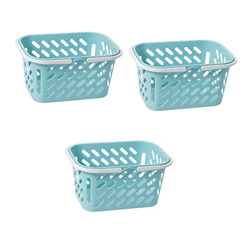 TOYANDONA 3St Einkaufskorb ablagekörbe Storage Baskets glasgefäß dekorative Wohnaccessoires Puppenhaus-Accessoire Spielzeug Zubehör für Puppenhäuser Aufbewahrungskorb Ornament Plastik Blue von TOYANDONA