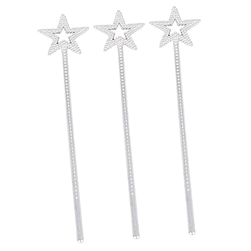 TOYANDONA 3St Engel Zauberstab Fairy Wand Kinderkleider Clothes Dekoration Party kinderbekleidung Spiralen Mädchen Feenstäbe für kleine Requisiten Feenstab Harz Silver von TOYANDONA