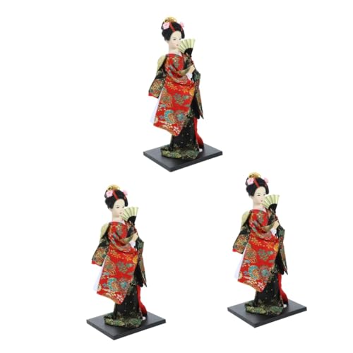 TOYANDONA 3St Geisha-Seidenpuppe japanische kimonopuppen japanische traditionelle Puppe Hochzeitsdekoration im japanischen Stil Japanische Tischdekoration japanische zimmerdekoration Abs von TOYANDONA