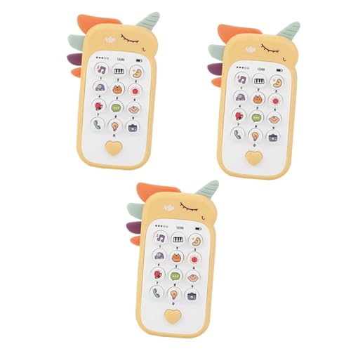 TOYANDONA 3St Handy für Kinder kinderhandy Kinder Handy Frühpädagogisches Spielzeug Kleinkindspielzeug Musikspielzeug Babyphone für den Haushalt Babyphone Spielen Plastik Yellow von TOYANDONA