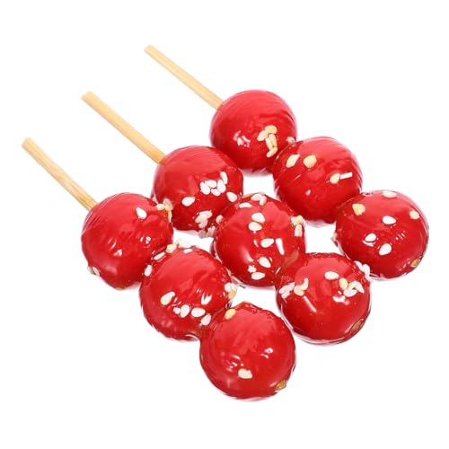 TOYANDONA 3St Kandiertes Haws-Modell lebensechter Eiszucker Puppenhauszubehör gefälschte kandierte Haws Fotografie-Requisiten Miniaturen chinesischer Snacks Foto-Requisiten PVC rot von TOYANDONA