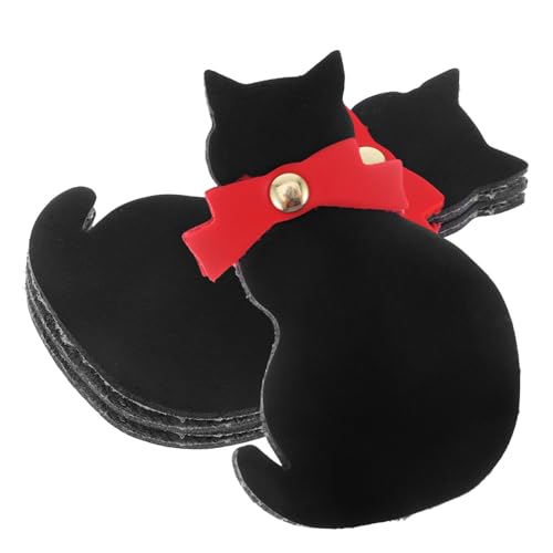 TOYANDONA 3St Katzen-Lesezeichen Neuartiges Lesezeichen Aufkleber Liste Katzenmotiv süßes stationäres Mini Bücherzeichen PU Lesezeichen Buchmarker süße Lesezeichen für Leder Black von TOYANDONA