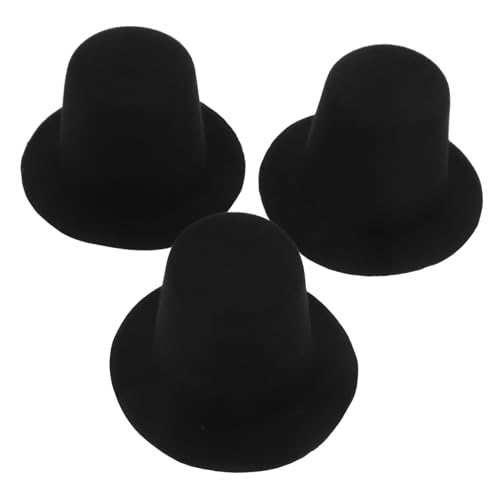 TOYANDONA 3St Kinderhut Puppenaccessoire Puppenbausatz Kleiner Hexenhut Miniaturhüte OMG Puppen Zubehör für Babypuppen Mini-Tops-Hut dekorative Puppenhüte Puppe obere Kappe Stoff Black von TOYANDONA