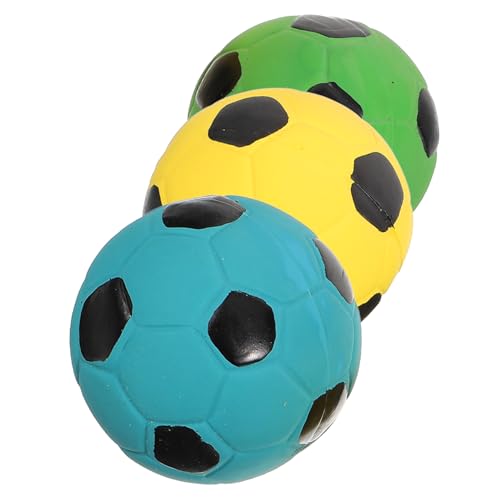 TOYANDONA 3St Klingender Fußballspielzeugball solides Fußballspielzeug Klangkugel Spielzeug Kinder spielset interaktives Spielzeug Stringy Balls lustiges Ballspielzeug Hüpfbälle Blue von TOYANDONA