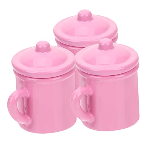 TOYANDONA 3St Mini-Retro-Mundbecher Zahnputzbecher Mini-Wasserbecher Miniatur-Puppenhauszubehör Spielzeug für kinder kinderspielzeug Wassergläser winzige Tassen Miniaturbecher Rosa von TOYANDONA