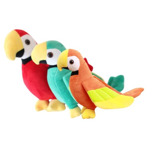 TOYANDONA 3St Papagei Puppe simulierte Papageienpuppe gefülltes Papageienspielzeug Papageienimitat als Cute Birds Bird Toys aus Plüschtieren Vogel Stofftier PP Baumwolle von TOYANDONA