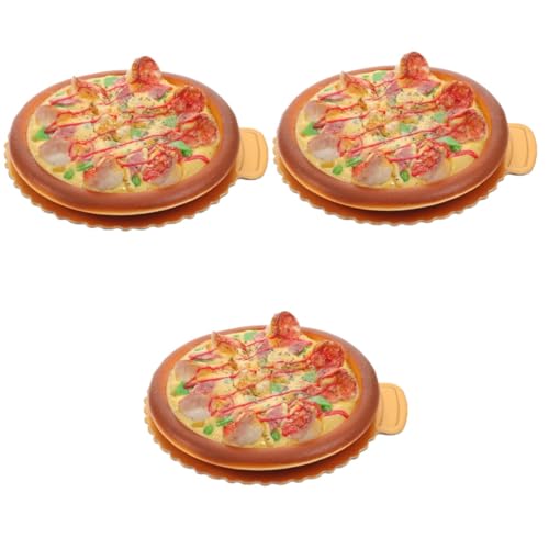 TOYANDONA 3St Simulation Pizza-Modell Simulation Lebensmittelmodell Pizza-Foto-Requisiten Food-Modell hochzeitsdekoration partydekoration Pizza-Modell-Ornament Pizza-Modell-Requisite PVC von TOYANDONA