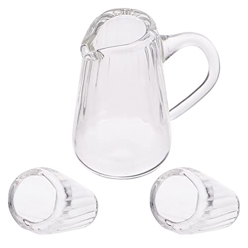 TOYANDONA 3St Simulation Teetasse aus Glas Miniaturszenenmodelle Feengarten-Accessoires Puppenhaus Tassen für kinderspielzeug glasteekannen Mini Wasserkocher Mini-Verzierung von TOYANDONA