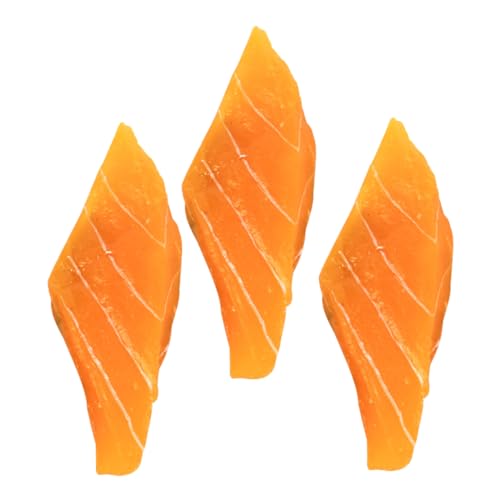 TOYANDONA 3St Simuliertes Sashimi lachfas rustikale Decor caakg hühner Spielzeug Lachsförmige Modelle Lachsdekoration kaufen Restaurant gefälschtes Essen simuliertes Lachsdekor PVC Orange von TOYANDONA