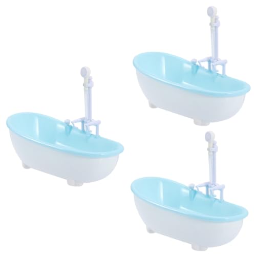 TOYANDONA 3St Spielzeug für Sprühwannen 18 Puppenmöbel Babypuppenbad Spielzeuge Badewanne für Babypuppen Badewanne für Kleinkinder Mini-Puppenbadewanne Miniaturspielzeug Plastik Sky-Blue von TOYANDONA