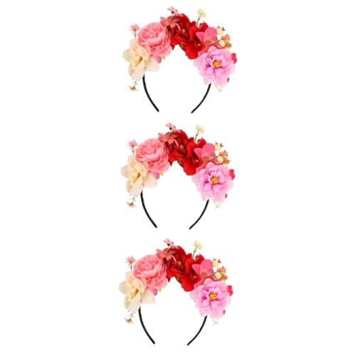 TOYANDONA 3St Stirnband aus künstlichen Blumen Bienen-Gastgeschenke modische Stirnbänder Kostüm wedding hair accessories hochzeits haarschmuck Blumenhaarkranz Haarschmuck für Frauen Stoff von TOYANDONA