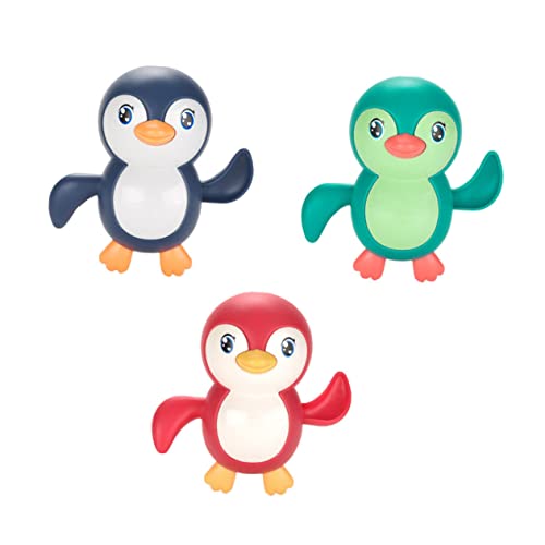 TOYANDONA 3St Uhrwerk Spielzeug Pinguin aufziehen Pinguin-Badespielzeug Kinderspielzeug interaktives Spielzeug Pinguin Spielzeug kriechende Laufspielzeuge Aufziehbares Pinguin-Spielzeug Abs von TOYANDONA