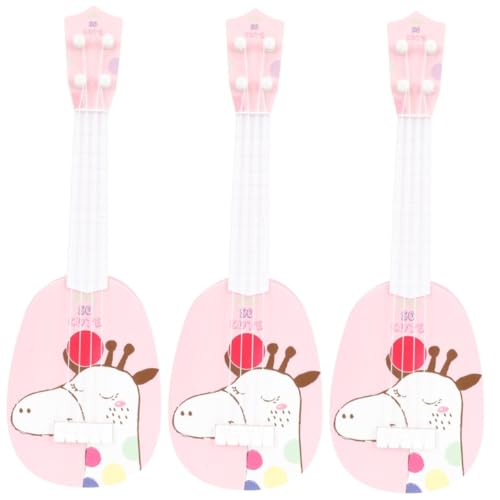 TOYANDONA 3St Ukulele-Spielzeug für das frühe Lernen kinderinstrumente Kinder musikinstrumente Kinder Gitarre Instrumente für Kinder Ukulele aus Kunststoff Ukulele für Kinder Abs Rosa von TOYANDONA