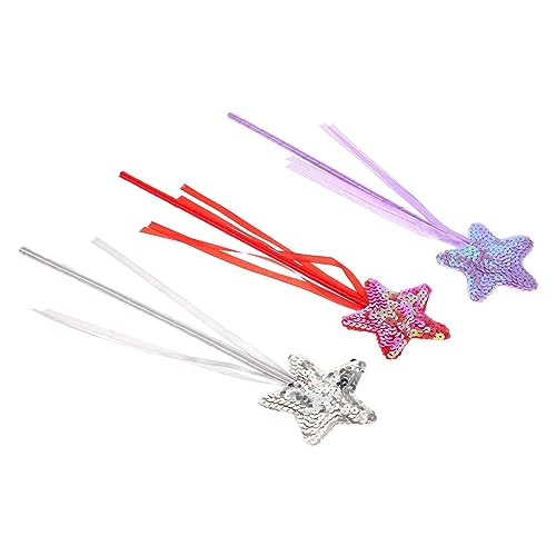 TOYANDONA 3St Zauberstab für Dekorationen Seifenblasenstäbe Party Mädchen Fairy Wand Kinderkleider mitgebsel Kindergeburtstag glitzerstab Feenstab Zauberstäbe Plastik von TOYANDONA