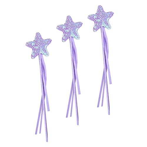 TOYANDONA 3St Zauberstab heeloween spaß Fairy Wand spielwaren draußen b Toys Bausatz geführte Lichterketten funkeln Party-Cosplay-Fee-Zauberstäbe Foto-Requisite Plastik Violett von TOYANDONA