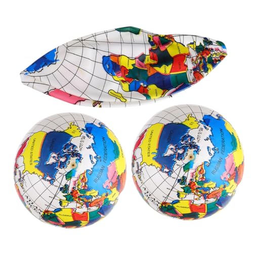 TOYANDONA 3St aufblasbarer aufgeblasener Weltkugel sprengen für das Lernen von Kindern Erdkugel Weltkarte World map Spielzeug Wasserball Kugelbälle für Kinder PVC von TOYANDONA