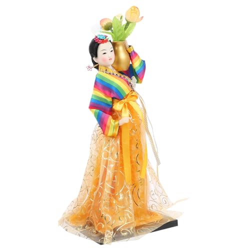 TOYANDONA 3St handgefertigte Puppe Toys Spielzeug tischdeko esstisch accesories Ideas Jahrgang asiatisches koreanische Hanbok-Puppe Koreanisches Hanbok-Puppengeschenk Yellow von TOYANDONA