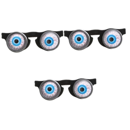 TOYANDONA 3st Lustige Brille Für Kinder Halloween-zubehör Kostüm Kindersonnenbrille Halloween-party-spiel Halloween Augäpfel Dekorationen Neuheitsbrille Mit Augen Herren Kleidung Gläser Mann von TOYANDONA