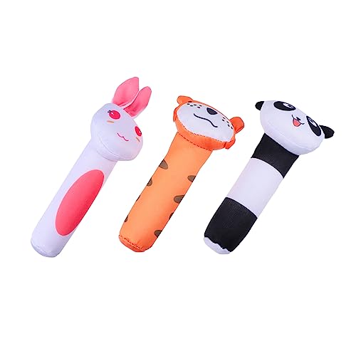 TOYANDONA 3St rasseln Animal Toys Tier travel Toys Babys plushbit tierische BB-Sticks für Kinderrasseln rasselnde Spielsachen Plüsch von TOYANDONA