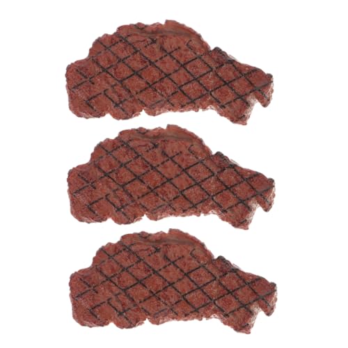 TOYANDONA 3pcs Simulation Steak Modell Lebensmittel Modell Dekorative Gefälschte Steak Küche Dekor Restaurant Requisiten Realistische Fleisch Display Requisiten von TOYANDONA