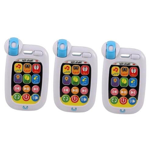 TOYANDONA 3st Arabisch-lernmaschine Babyphone Aufleuchten Lassen Spielzeug-telefone Led-kindertelefon Handy Musikalisches Telefonauto Blödes Telefon Für Kinder Kinderspielzeug Weiß Abs von TOYANDONA