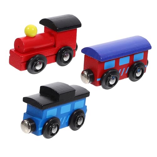 TOYANDONA 3st Denkspiel Zug Für Kinder Spielzeug Zug Mit Licht Spuren Zugtisch Magnetischer Alphabetzug Lustiger Magnetzug Magneteisenbahn Für Kleinkinder Magnetzüge Desktop-Ornament Hölzern von TOYANDONA