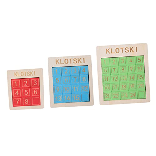 TOYANDONA 3st Digitale Huarong-straße Lernspielzeug Kleinkindspielzeug Kinderrutsche Kinderrätsel Puzzle-Spielzeug Für Kinder Interaktives Zahlenspielzeug Spielset Nummer Colorful Holz von TOYANDONA