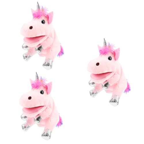 TOYANDONA 3st Einhorn Handpuppe Einhorn-Spielzeug Zum Selbermachen Realistisches Handspielzeug Einhornpuppe Für Kinder Einhornspielzeug Für Kinder Pädagogische Einhornpuppe Pp Baumwolle Rosa von TOYANDONA