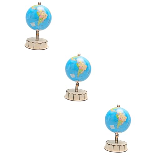 TOYANDONA 3st Globe-lehrmittel Modelle Erdanker Spielsachen DIY-erdkugel-bastelarbeiten Für Die Schule Erdkugel-Material Zum Selbermachen DIY Erdkugel-Spielzeug Holz Colorful von TOYANDONA