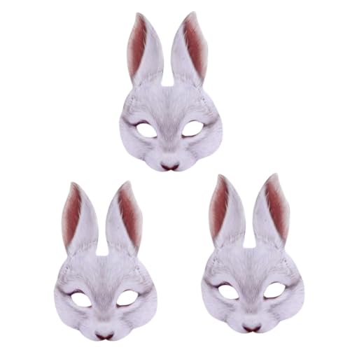 TOYANDONA 3st Hasenohrmasken Osterhasen-masken Maskenball Maske Maskerade Hasenmaske Häschen-cosplay-maske Kostüm Hasenkostüm Maske Venezianische Masken Kleidung Weiß 3d Halloween von TOYANDONA