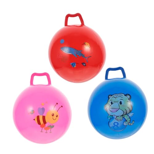 TOYANDONA 3st Hüpfendes Ballspielzeug Pädagogisches Ballspielzeug Aufblasbarer Hüpfball Sportspielzeug Für Kinder Hüpfball Mit Griff Spielplatzbälle Springball Mit Griff Springender Ball von TOYANDONA