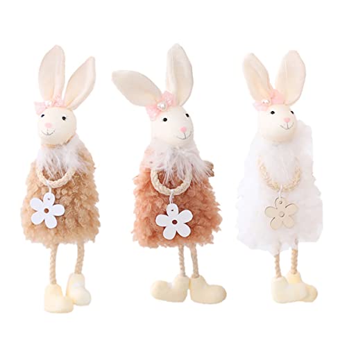 TOYANDONA 3st Kaninchen-anhänger Gastgeschenke Für Ostern Osterhasenfigur Zubehör Für Die Osterparty Hasendekoration Für Die Ostertür Ostern Party Wandbehang Dekoration Stoff von TOYANDONA