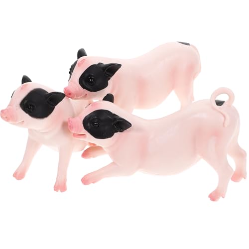 TOYANDONA 3st Kleine Schweinchen-Dekoration Tortenaufleger Mit Nutztieren Künstliches Schweinchen-Ornament Sammelfigur Simuliertes Schweinemodell Künstliches Schweinemodell PVC von TOYANDONA