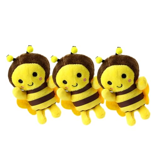 TOYANDONA 3st Kleiner Bienenanhänger Tierplüschpuppe Honigbienen-plüschtiere Mini-gelbe Bienenspielzeug Flauschiger Stofftiere Ausgestopfte Biene Spielzeuge Ornament Füllung Pp Baumwolle von TOYANDONA