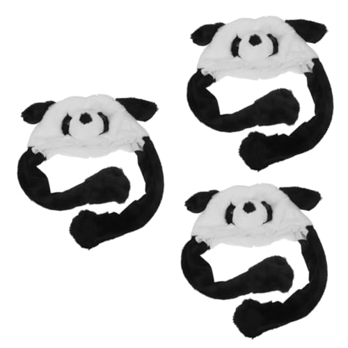 TOYANDONA 3st Kuscheltier Hut Baustützen Kopfschmuck Hutschachtel Plüsch-neuheitshut Panda-hut Für Leistung Lustiger Partyhut Partyhut-requisite Panda-förmiger Hut Partykostüm Hut Kurzplüsch von TOYANDONA