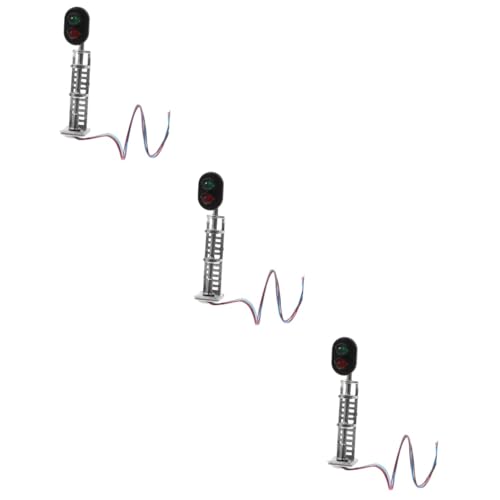 TOYANDONA 3st Modellbahn Lichter Mini-pflanzendekor Ampel Für Modelleisenbahn Spielset Mit Straßenschildern Sandtisch-zubehör Simulationszug-lichtmodell Eisenbahn Leichtes Modell Metall von TOYANDONA