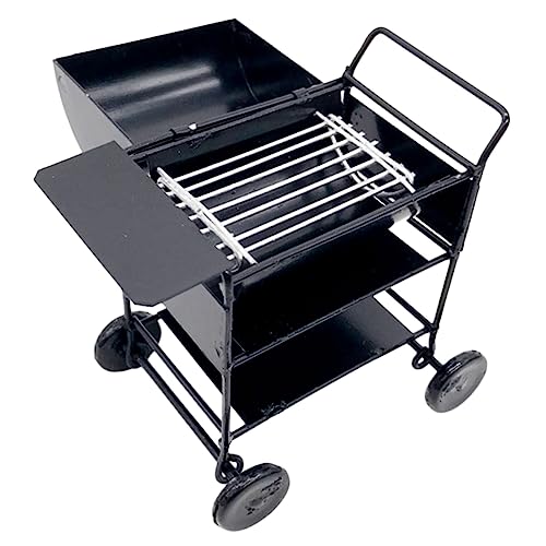 TOYANDONA 3st Puppenhausgrill Miniatur-grillrost Kinder Tun So, Als Würden Sie Spielen Draussen Küchengrill Mini-holzkohlegrill Grill Modell Miniatur-grillständer Küche Spielen Black Metall von TOYANDONA