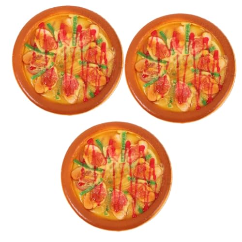 TOYANDONA 3st Simulation Pizza-Modell Gefälscht Küchenrequisiten Vorgeben, Pizza Zu Spielen Realistische Pizza Brot-Display-Modell Künstliches Lebensmittelbrot Pizza-Fotografie-Requisiten Pu von TOYANDONA