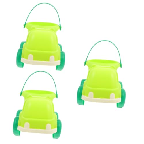 TOYANDONA 3st Strand Spielzeugauto Auto Mit Eimerspielzeug Sommer Strand Eimer Strandwagen Strand-Truck-Spielzeug Eimer Graben Strand-Sand-LKW-Eimer Strandauto Spielzeug Weiches Gummi Green von TOYANDONA