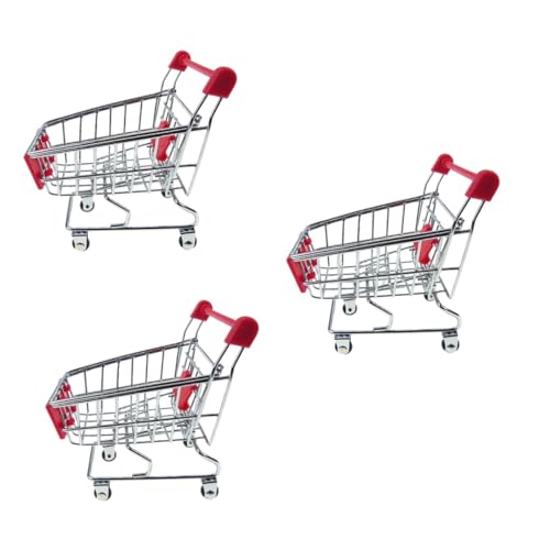 TOYANDONA 3st Trolley-spielset Trolley-Spielzeug Für Kinder Mini-Spielzeug Wagoner Kinderwagen Für Kinder Einkaufswagen Mini-Food-Spielzeug Mini-supermarktwagen Miniaturhalter Schminkwagen von TOYANDONA