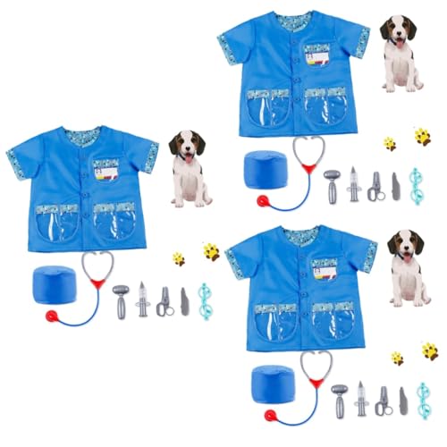 TOYANDONA 3st Veterinär-Cosplay-Outfits Arztkostüm Für Kinder Kinderwissenschaftler Mantel Arzt So, Als Würde Er Spielen Arzt Rollenspiel Kostüm Kinderoverall Laboroverall Für Kinder von TOYANDONA