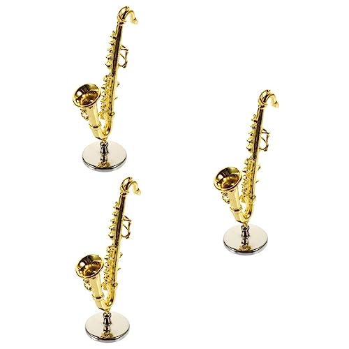 TOYANDONA 3st Zubehör Für Puppenhäuser Saxoboom Taschensaxophon Praktische Miniatur-Saxophon-verzierung Alt-Saxophon Mini-Saxophon Blechbläser Saxophonpfeife Legierung Kind Musik Vorgeben von TOYANDONA