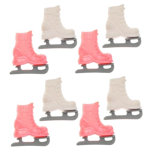 TOYANDONA 4 Rollschuhe Schlittschuhe Mini-Schlittschuhmodell Miniatur-Schlittschuhe Puppen Rollschuhe Mini Rollschuhe für Puppen kleines Hauszubehör Anziehpuppendekoration von TOYANDONA