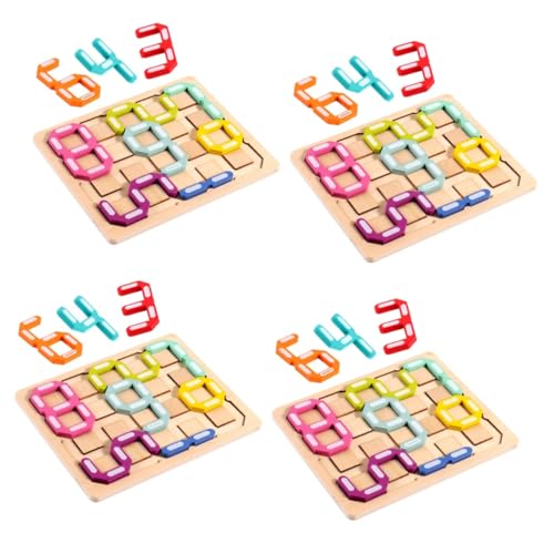 TOYANDONA 4 Sätze Digitales Labyrinth Puzzle-Spielzeug aus Holz Labyrinth-Spiel aus Holz Rätsel Spielzeuge pädagogisches Puzzle-Spielzeug lustiges Lernspielzeug Haushalt Produkte für Kinder von TOYANDONA