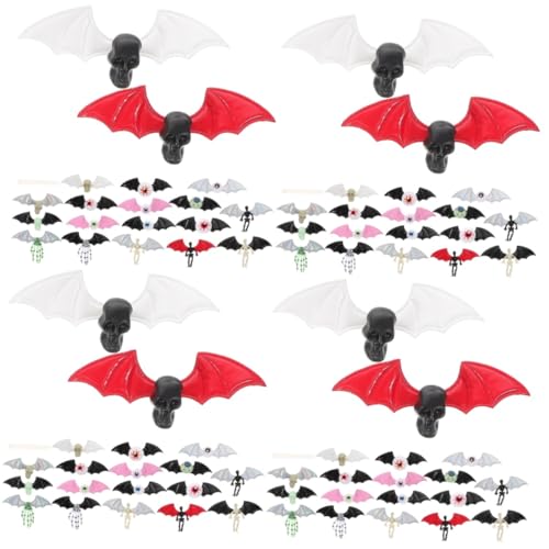 TOYANDONA 4 Sätze Fledermausflügel halloween basteln halloween costume bat wings Vampir-Dekor Zubehör für Haarspangen tortendeko einschulung Kleidungszubehör Halloween-Handwerksflügel Stoff von TOYANDONA