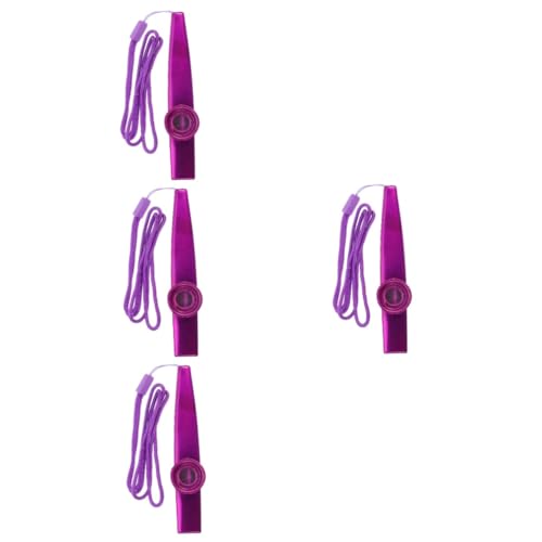 TOYANDONA 4 Sätze Kazoo-Set Kazoo für Anfänger Kazoo-Flötenmembran Musikperformance Kazoo Gitarren-Kazoo-Partner Rucksackreisender Kazoo Kinder-Kazoo kleiner Kazoo für Kinder Nylon Violett von TOYANDONA