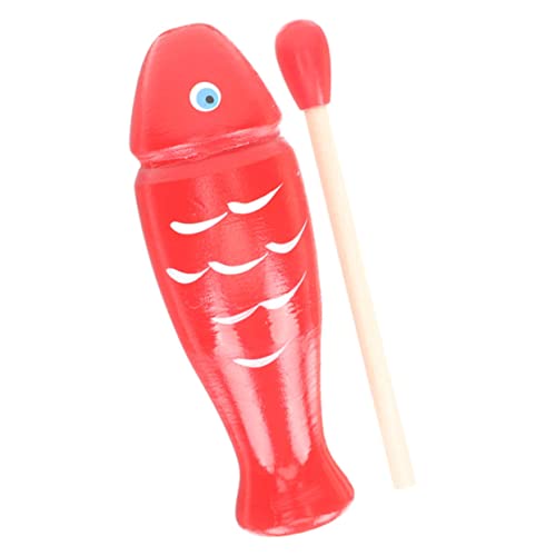 TOYANDONA 4 Sätze Kleiner Fisch aus Holz -Rhythmusspielzeug Guiro kinderinstrumente Kinder musikinstrumente Musikspielzeug für Kinder Musikinstrumente für Kleinkinder hölzern rot von TOYANDONA