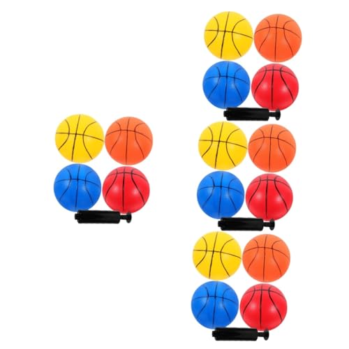 TOYANDONA 4 Sätze Mini-Basketball für Kinder Mini-Basketballkorb Kleiner Basketball aufblasbarer Wasserball Spielzeug für Kinder kinderspielzeug Elastizitätsballspielzeug Bälle im Freien PVC von TOYANDONA